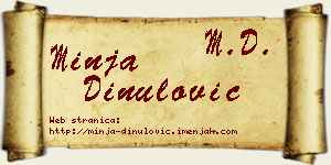 Minja Dinulović vizit kartica